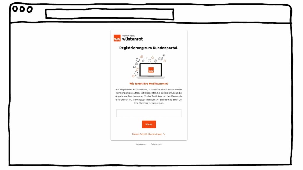 Mein Wüstenrot Kundenportal Registrierungsprozess Erklärfilm